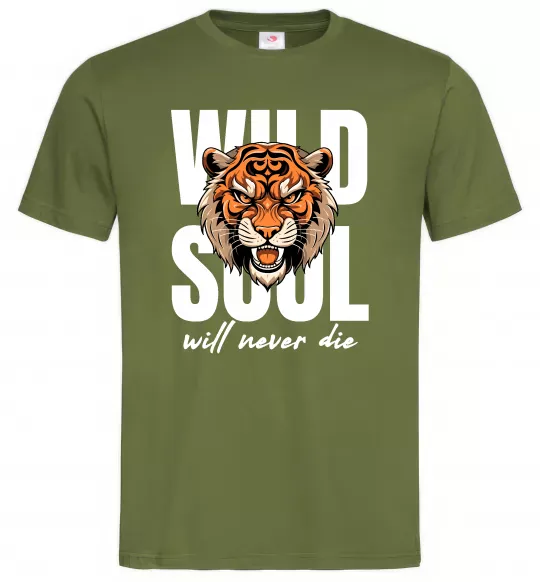 Чоловіча футболка Wild soul Оливковий фото