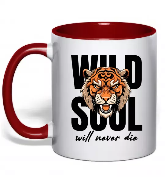 Чашка с цветной ручкой Wild soul Красный фото