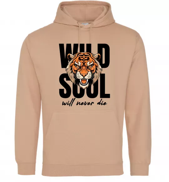 Мужская толстовка (худи) Wild soul Песочный фото