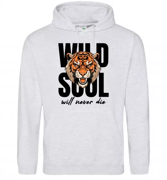 Женская толстовка (худи) Wild soul Серый меланж фото