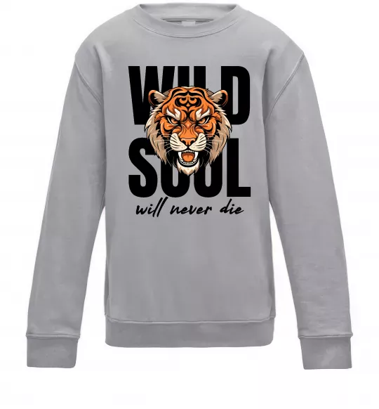 Детский Свитшот Wild soul Серый меланж фото