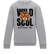 Детский Свитшот Wild soul Серый меланж фото