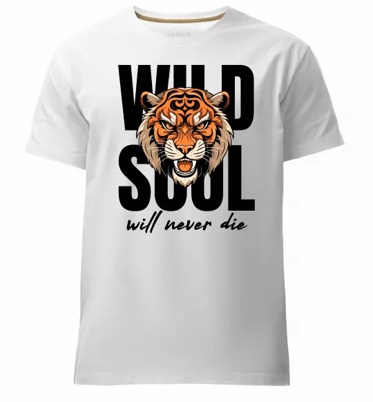 Мужская премиум футболка Wild soul Белый фото