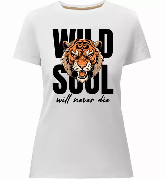 Женская премиум футболка Wild soul Белый фото