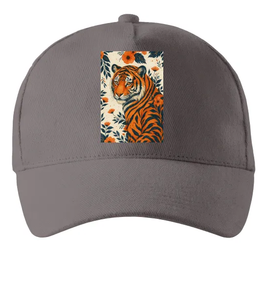 Кепка Tiger flowers Серый фото