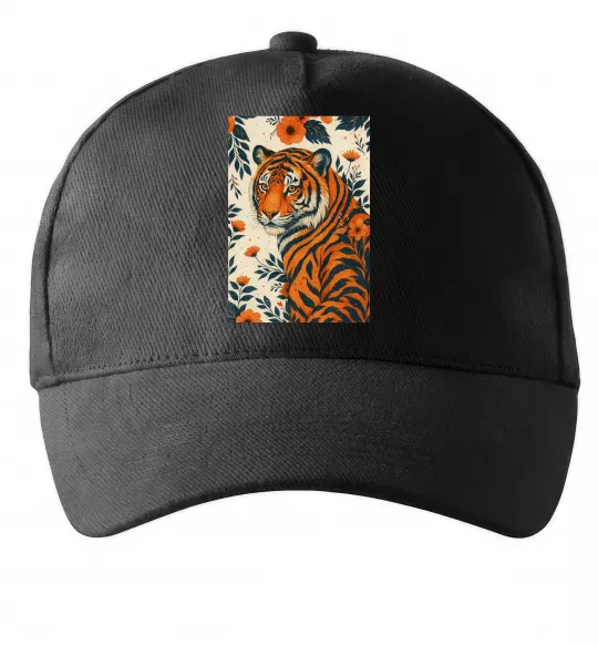Кепка Tiger flowers Чорний фото