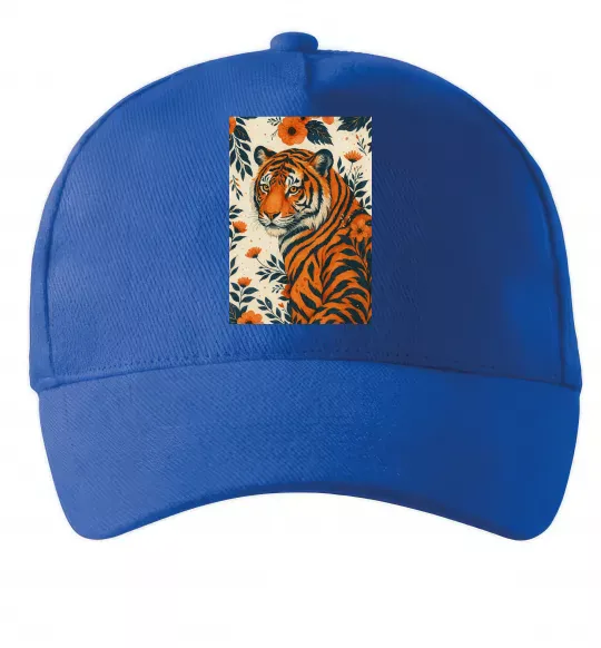 Кепка Tiger flowers Яскраво-синій фото