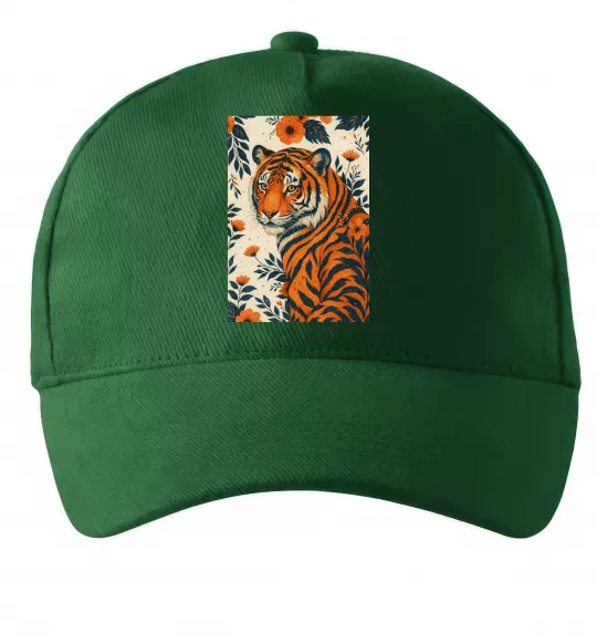 Кепка Tiger flowers Темно-зелений фото