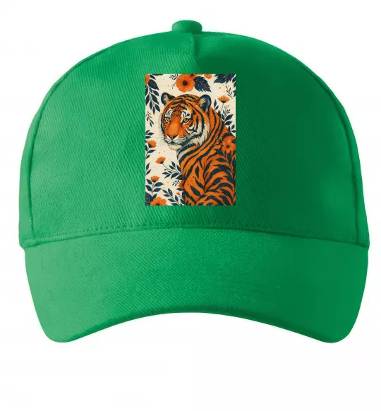 Кепка Tiger flowers Зелений фото