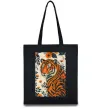 Еко-сумка Tiger flowers Чорний фото