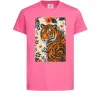 Дитяча футболка Tiger flowers Яскраво-рожевий фото