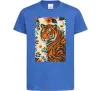 Дитяча футболка Tiger flowers Яскраво-синій фото