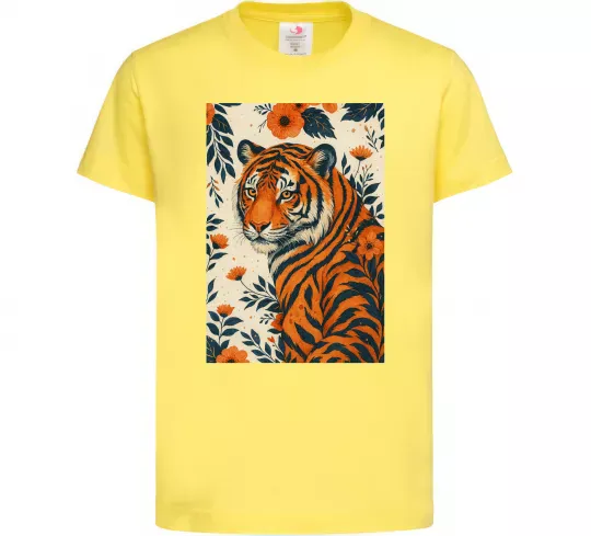 Дитяча футболка Tiger flowers Лимонний фото