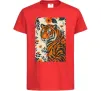 Дитяча футболка Tiger flowers Червоний фото