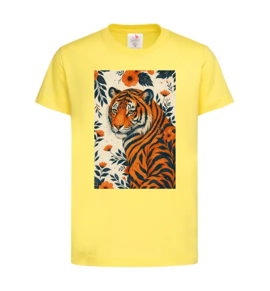 Дитяча футболка Tiger flowers Лимонний фото