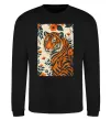 Світшот Tiger flowers Чорний фото