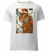 Мужская премиум футболка Tiger flowers Белый Мужская премиум футболка Tiger flowers Белый фото