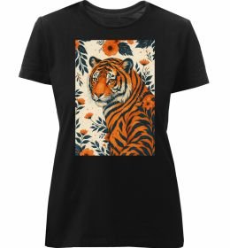 Жіноча преміум футболка Tiger flowers
