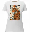 Женская премиум футболка Tiger flowers Белый фото