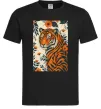 Мужская футболка Tiger flowers Черный фото