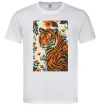 Мужская футболка Tiger flowers Белый фото