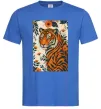 Мужская футболка Tiger flowers Ярко-синий фото