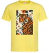 Мужская футболка Tiger flowers Лимонный фото
