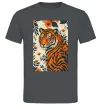 Мужская футболка Tiger flowers Графит фото