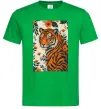 Мужская футболка Tiger flowers Зеленый фото