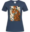 Жіноча футболка Tiger flowers Темно-синій фото