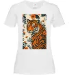 Жіноча футболка Tiger flowers Білий фото