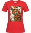 Жіноча футболка Tiger flowers Червоний фото