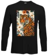 Лонгслив Tiger flowers Черный фото