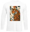Лонгслив Tiger flowers Белый фото