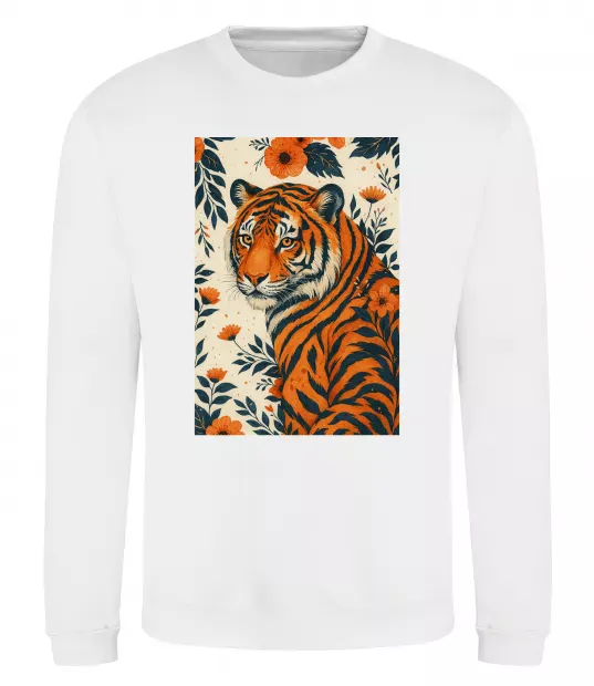 Світшот Tiger flowers Білий фото