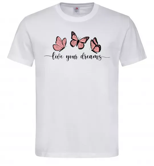 Мужская футболка Live your dreams Белый фото