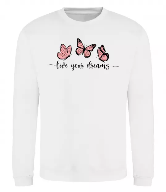 Свитшот Live your dreams Белый фото