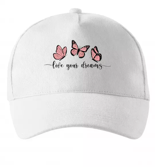 Кепка Live your dreams Білий фото