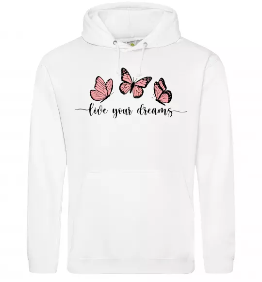 Жіноча толстовка (худі) Live your dreams Білий фото