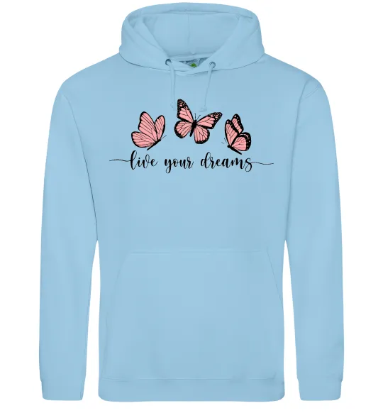 Жіноча толстовка (худі) Live your dreams Блакитний фото