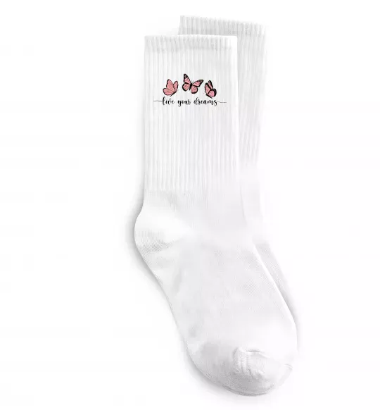 Носки Live your dreams Белый фото