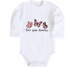 Дитячий бодік Live your dreams Білий фото