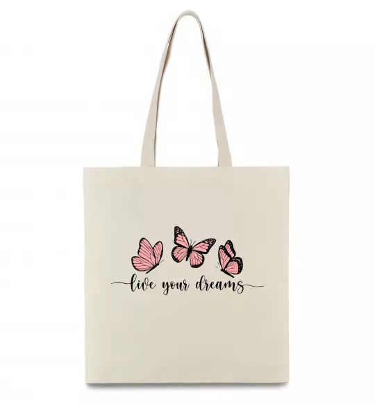 Еко-сумка Live your dreams Бежевий фото