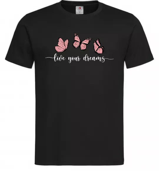 Мужская футболка Live your dreams Черный фото