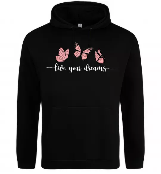 Мужская толстовка (худи) Live your dreams Черный фото