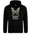 Мужская толстовка (худи) Keep flying Черный фото