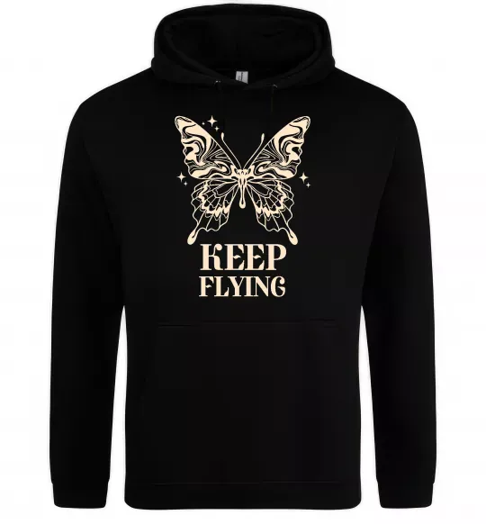 Женская толстовка (худи) Keep flying Черный фото