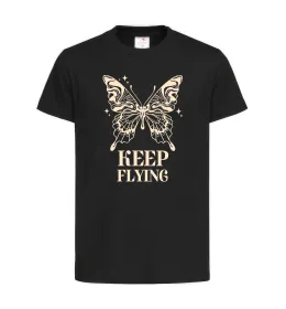 Детская футболка Keep flying Черный фото