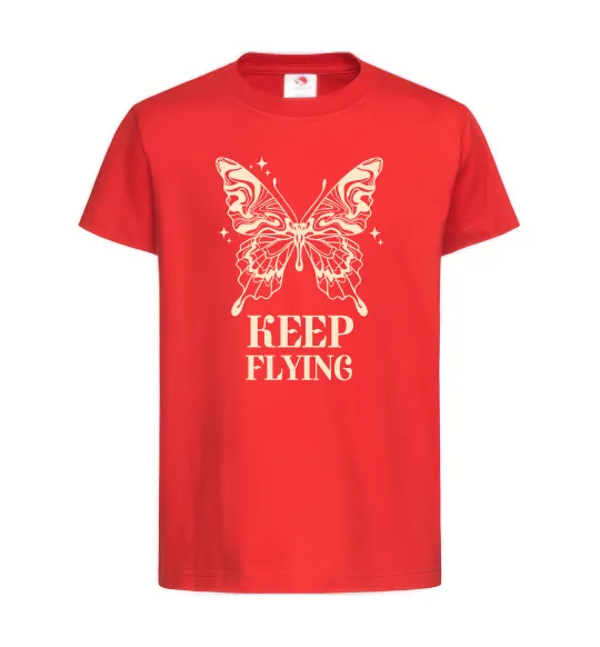 Детская футболка Keep flying Красный фото