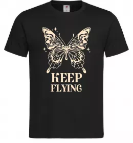 Мужская футболка Keep flying Черный фото